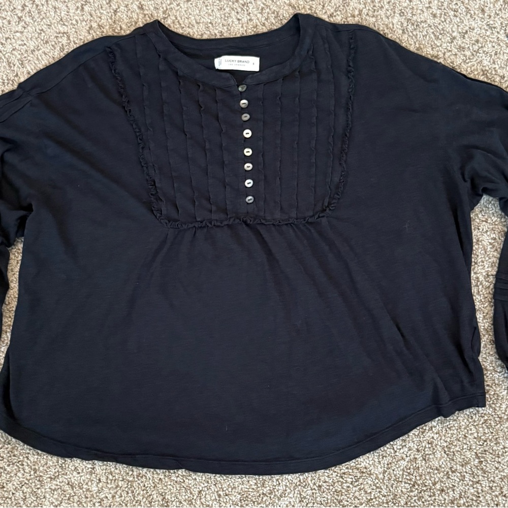 Lucky Brand Black Button-Up Shirt